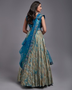 Ropa de fiesta de boda para mujer, bordado de secuencia impreso a la moda, Lehenga Choli, cinturón atractivo elegante, calidad de exportación, venta al por mayor - Product Image 5