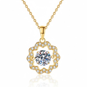 Collar con Colgante de Moissanita Brillante de 1 Quilate, Diseño de Pétalos de Flor, Plata de Ley 925, Estilo Moderno, para Fiesta - Product Image 3