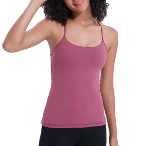 Women's <b>Tank</b> <b>Top</b> Custom Logo <b>Summer</b> Casual Solid Color Yoga Ladies Workout Activewear Sleeveless Blend Women's <b>Tank</b> <b>Top</b> - Product Image 5