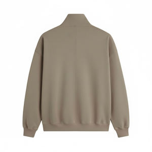 Custom Heavyweight 100% Cotton <b>Men's</b> Regular Fit Half <b>Zip</b> <b>Quarter</b> <b>Zip</b> Drop Shoulder Pullover Winter Plain <b>Fleece</b> Sweatshirt - Product Image 2