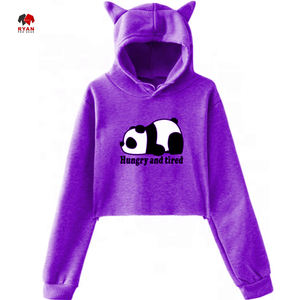 Sweats à capuche courts pour femmes adultes et enfants Logo et design personnalisés de haute qualité en gros - Product Image 6