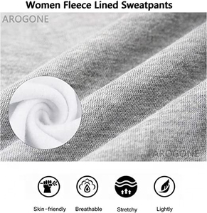 Pantalones de chándal para mujer, ropa de calle con logotipo personalizado, pantalones de chándal informales de algodón de cintura alta para mujer, pantalones de chándal de lana - Product Image 4