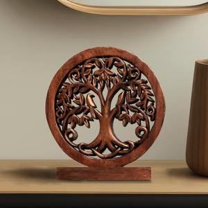 Belle sculpture d'oiseau en métal finition dorée avec base en bois pour la décoration de la maison, salon et cadeaux, fabriquée à la main en Inde - Product Image 4