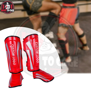 Espinilleras Rojas para Entrenamiento de MMA y Boxeo - Cierre de Velcro de Cuero, Absorción de Impactos, Ligeras, Duraderas, Equipo de Protección - Product Image 5