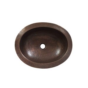 Lavabo de salle de bain en cuivre martelé fait à la main, finition antique, lavabo rond pour hôtels de luxe et maisons historiques, OEM. - Product Image 4