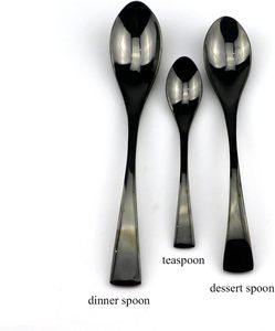 Nouvel arrivage de couverts en satin noir poli miroir couverts de qualité supérieure pour les fêtes comprenant un ensemble de couteaux à steak INDIEN - Product Image 3