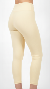 Leggings Deportivos de Cintura Alta Color Crema para Mujer, Pantalones de Yoga de Compresión Personalizados OEM, Ropa Deportiva - Product Image 5