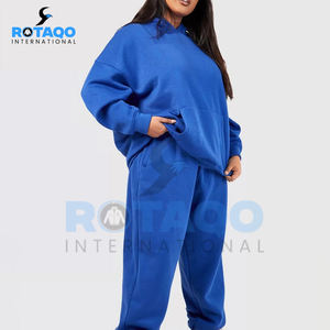 ชุดวอร์มผ้าคอตตอนสำหรับผู้หญิงชุดวอร์มมีฮู้ดสำหรับสตรีทสูทลำลอง100% ตามสั่ง - Product Image 1