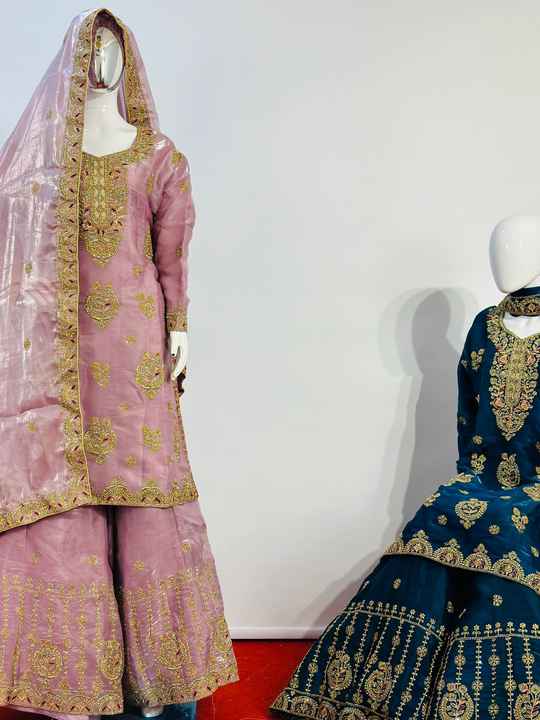 Jimy Chu Exclusive New Design Casual Dresses Full Heavy Ken Ken Plazo Diamonds Jarkan Stones Dupatta 7 Designs 9 Colors