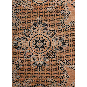 Alfombra de Lana Anudada a Mano Estilo Gilded Age, Patrón de Medallón Rojo y Naranja, Rectangular 9x12, Afgana, para Decoración de Sala de Estar, ENM-9005 - Product Image 3
