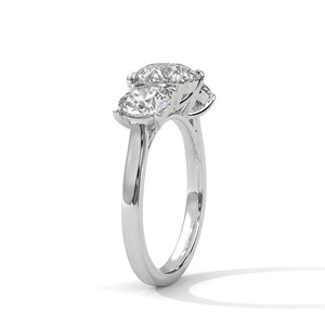 Anillo de 3 Piedras con Circonita Cúbica de Corte Brillante Redondo de 2.0 ct, Plata de Ley 925, Anillo de Compromiso Clásico, Anillo de Boda, Joyería Fina, Anillo Brillante - Product Image 1