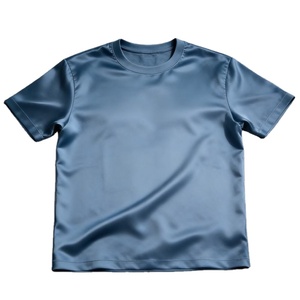 Camiseta Casual Premium Brillante al por Mayor, Nueva Moda, 200gsm, Algodón Mercerizado, Jersey Transpirable, Camiseta Vintage de Alta Calidad - Product Image 1
