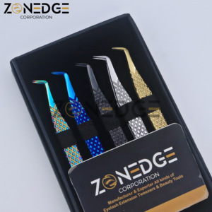 Meilleure qualité en acier inoxydable Volume Diamond Grip Extension de cils pince à épiler durable professionnel Plasma pointu - Product Image 1