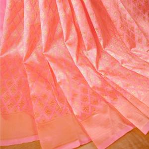 Lujosos saris de seda Jacquard pesados Golden Big Jacquard tejido borde indio tradicional atuendo para fiestas Fashionharbor - Product Image 5