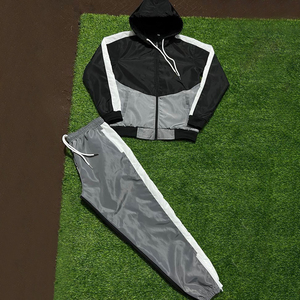 Chándal de nailon de verano para hombre de talla grande con estampado personalizable 2025, chaqueta transpirable con cremallera, conjunto cortavientos de dos piezas, chándal - Product Image 3