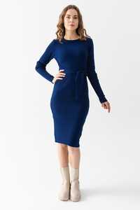 Vestido de cuello redondo de punto para mujer, manga larga, cinturón cálido Flexible, detalle de alta calidad, invierno, nueva moda, personalizable, servicios OEM - Product Image 5