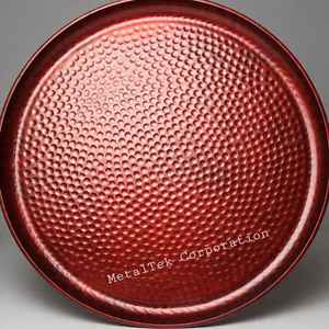 Bandeja de servicio grande Acabado mate Textura redonda Diseño antiguo Color personalizado Bandeja de metal decorativa de acero inoxidable resistente - Product Image 3