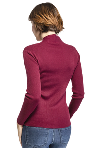 Cardigan da donna <span class=keywords><strong>in</strong></span> stile Vintage per Cappuccino a coste <span class=keywords><strong>in</strong></span> fibra di latte a collo alto Standard con Zip e maglione invernale <span class=keywords><strong>in</strong></span> maglia - Product Image 3