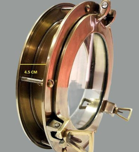 15 "หน้าต่างช่องเรือช่องหน้าต่างสีน้ำตาลหน้าต่างประตูกระจก porthol Maritime Wall Decor-หน้าต่าง - Product Image 1