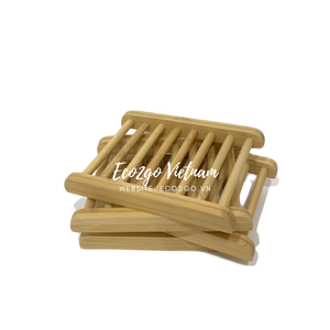 Porte-savon en bambou biologique naturel fait à la main/plateau à savon en bambou avec gravure Laser Logo pour tenir le savon dans la salle de bain, la cuisine - Product Image 2