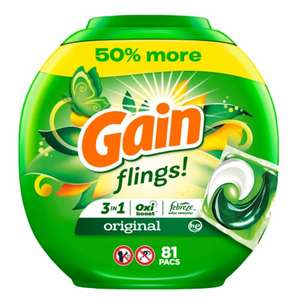 Ultra Oxi Gain Flings 112 Count Detergente para la ropa Pacs 3 en 1 Sólido HE Compatible Conveniente Cascada Delight Scent - Product Image 1