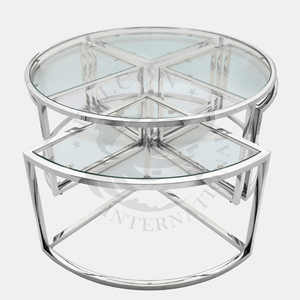 Mayoristas de muebles China Sala de estar moderna Escultura de mesa de centro de material de metal y madera personalizada - Product Image 3