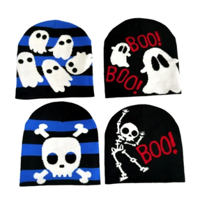 Nouveau bonnet Jacquard en stock pour hommes et femmes motif clair araignée tricoté résistant au froid chaud personnalité chapeau - Product Image 3
