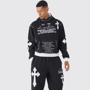 ชุดวอร์มผ้าฝ้ายสีดำสำหรับผู้ชายชุดวอร์มผ้าคอตตอนจ็อกเกอร์พิมพ์ลายและใส่วิ่งใส่ได้ทั้งชายและหญิง - Product Image 1