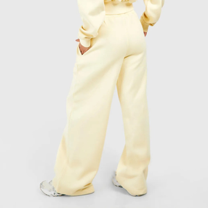 Vente en gros Streetwear femme 100% coton vierge bon marché de haute qualité, tenue décontracté avec poches latérales, pantalon évasé pour femme - Product Image 3