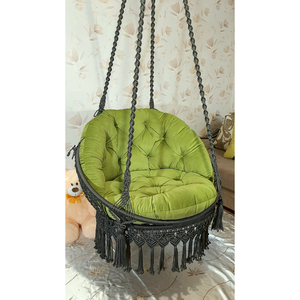 Silla Hamaca de Macramé Boho Hecha a Mano, Columpio de Algodón Suave para Cuarto de Bebé, Rincón de Lectura, Dormitorio, Balcón, Silla Perfecta para Decoración del Hogar - Product Image 1