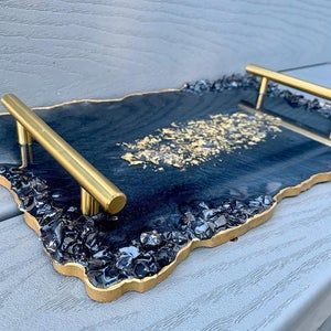 ถาดเสิร์ฟและถาดวางของอเนกประสงค์ทำจากเรซิ่นลายดอกไม้ ดีไซน์ผลไม้ รุ่น Love & Food ของขวัญจาก Aaliyan Impex - Product Image 6