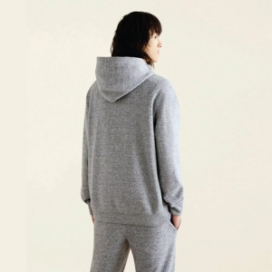 Sweat à capuche pour homme en molleton French Terry 100% coton gris chiné, logo personnalisé brodé, imprimé à l'écran, streetwear, coupe classique - Product Image 6