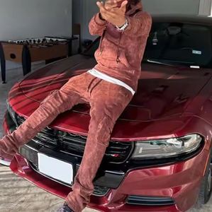 Nouveau survêtement vintage délavé à l'acide de haute qualité pour hommes logo personnalisé survêtement délavé à l'acide survêtements pour hommes style unique nouvelle mode - Product Image 6