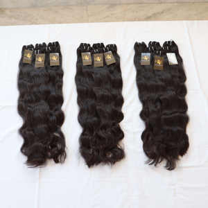Venta al por mayor personalizada cutícula alineada virgen templo indio paquetes de cabello humano crudo Bodywave y HD encaje rizado de cinta Ins - Product Image 4