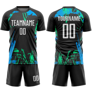 เสื้อฟุตบอลพิมพ์ซับลิเมชันสำหรับทุกเพศชุดทีมผู้ใหญ่ผ้าโพลีเอสเตอร์ยืดป้องกันแบคทีเรียผ้าแห้งเร็ว100% - Product Image 4