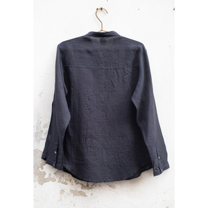 Chemise en lin NIVA à plis froncés, col asymétrique en dentelle, imprimé tendance, coton satiné tricoté, taille XL, noir – Idéale pour le quotidien, les fêtes et l'été - Product Image 4