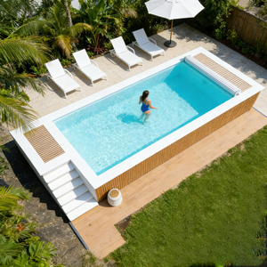 Piscina Rectangular Familiar Sobre el Suelo con Filtro de Agua para Jardín - Product Image 3