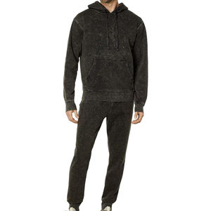 Haute Qualité Unisexe Vintage Hoodies Acid Wash Survêtement Survêtements Hommes Jogger Ensemble avec Pantalon de Survêtement Bas Avec Personnaliser Logo - Product Image 1