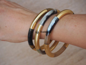Bracelets en corne naturelle faits à la main, qualité supérieure, bijoux de mode bohème de luxe, ensemble unisexe, cadeau Tradebyd - Product Image 3