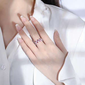 Anillo de Boda de Plata de Ley 925 con Moissanita Certificada, Chapado en Oro Blanco, Diseño Personalizado, Venta al por Mayor - Product Image 2