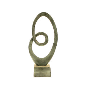 Sculpture abstraite dorée moderne de luxe unique en or métallique pour la décoration de la maison avec base en marbre - Product Image 5