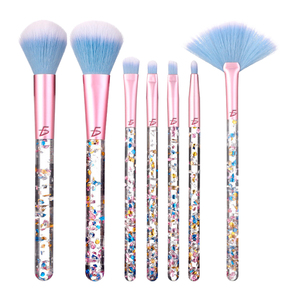 Set di 7 Pennelli Professionali per Trucco Kawaii, Setole Sintetiche Morbide, Pennelli a Ventaglio con Finitura Scintillante per il Viso - Product Image 3