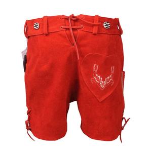 Lederhosen corto de cuero de ante para mujer más vendido Beige de alta calidad con bordado personalizado Artículo superior - Product Image 6