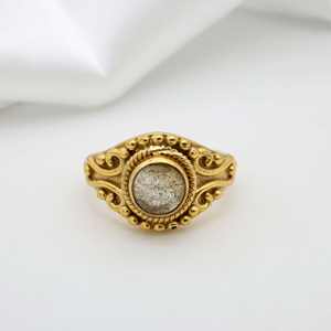 Anillo de Piedra Preciosa de Labradorita de Latón Dorado de Moda al por Mayor, Joyería Fina para Niñas y Mujeres - Product Image 6