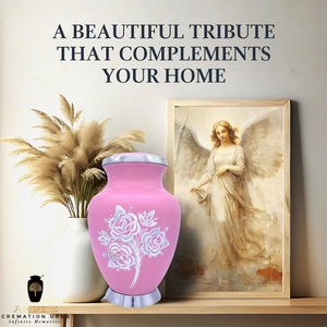 Pink Flower Handcrafted Aluminum Cremation <b>Urn</b> Metal Cremation <b>Urns</b> with Meena Coating Elegant Memorial <b>Urn</b> in <b>Large</b> & Keepsake - Product Image 4