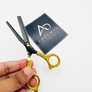 Ciseaux de barbier Adelmas International de qualité supérieure, personnalisés, à manche long, pour droitiers, en acier inoxydable, à bord arrondi, 7 pouces - Product Image 4