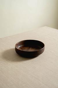 Handmade Rustic <b>Wooden</b> Round <b>Plate</b> Textured Natural Finish for Serving Salad or Decorative Use Unique <b>Wooden</b> Tableware - Product Image 2