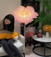 Decoración de Boda, Flor Artificial de Seda Acrílica LED, Rosa Amapola Gigante de Cabeza Grande, IP65, Alta Calidad