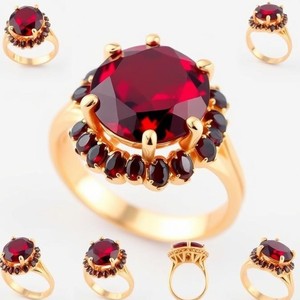 แหวนหมั้นของผู้หญิง925วินเทจเงินสเตอร์ลิงทันสมัย12มม. ง่ามตั้งค่าพลอยโกเมนสีแดงธรรมชาติเครื่องประดับที่ดีมีสไตล์ - Product Image 5