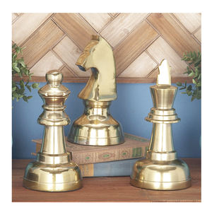 Fabulous Design Aluminium Metal <b>Chess</b> Showpiece Set <b>Table</b> Accent Decor Sculpture for Home Hotel Restaurant <b>Table</b> Decoration - Product Image 1